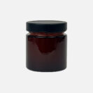 amber jar with black matt lid