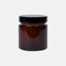 amber jar with gloss black lid