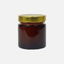 amber jar with golden lid