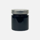 black gloss jar with silver lid