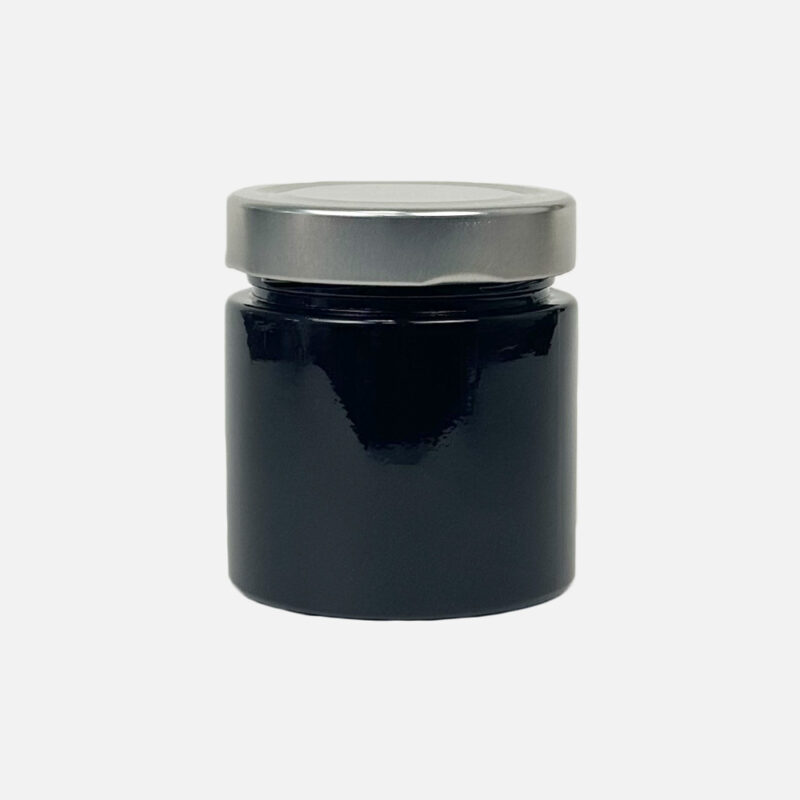 black gloss jar with silver lid black gloss jar with silver lid