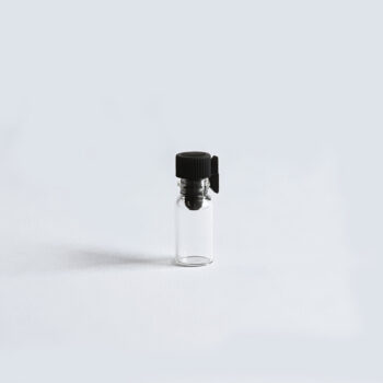 Фиолка 0.5 мл, прозрачное стекло, черная крышка