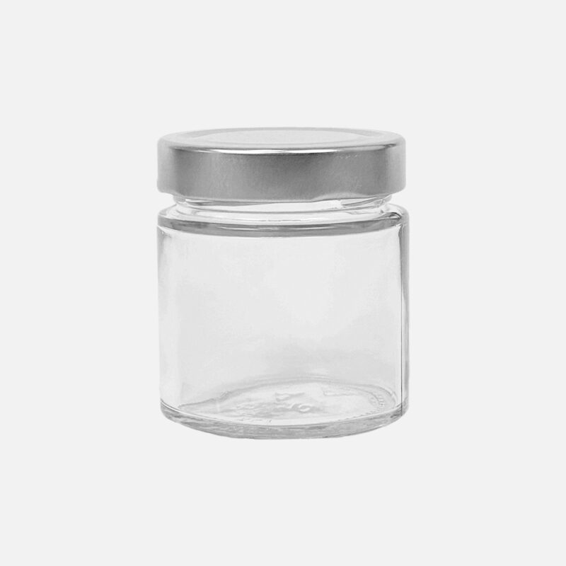 Candle jar 200 ml deep + Metal lid for 200 deep Silver jar Candle jar 200 ml deep + Metal lid for 200 deep Silver jar